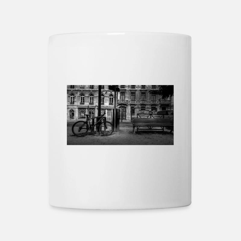 Noir Urbain Vélo Banc - Mug blanc - blanc