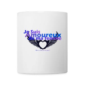 Amoureux de ma femme ailes et coeur - Mug blanc - blanc - Devant