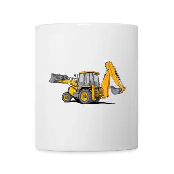 Backhoe Loader Tractor - Mug - white - Front