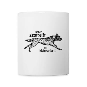Lieber gestreift als kleinkariert - schwarz - Tasse - Weiß - Vorne