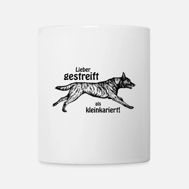 Lieber gestreift als kleinkariert - schwarz - Tasse - Weiß