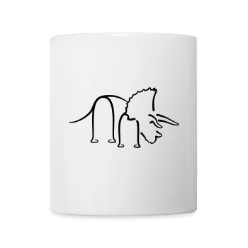 Dinosaur Triceratops Dino Line Art - Mug - white - Front