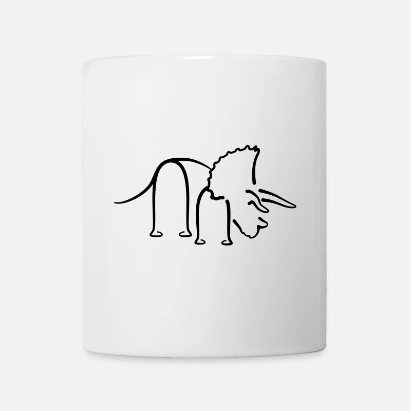 Dinosaure Triceratops Dino Line Graphique - Mug blanc - blanc