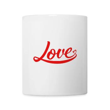 Heart Love Lettering with Bows - Mug - white - Front