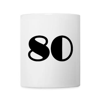 80. 80 JAHRE. 80-JÄHRIGES JUBILÄUM. 80-JÄHRIGES JUBILÄUM - Tasse - Weiß - Vorne