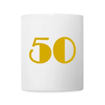 50. 50 YEARS. 50th ANNIVERSARY. BIRTHDAY 50 YEARS. - Mug - white - Front