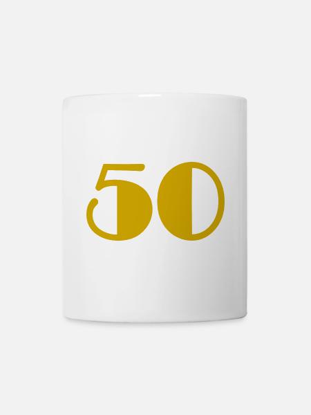 50. 50 ANS. 50e ANNIVERSAIRE. ANNIVERSAIRE 50 ANS. - Mug blanc - blanc