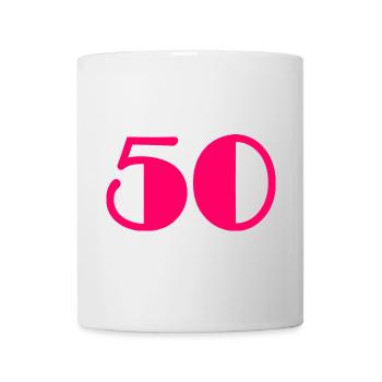 50. 50 JAHRE. 50-jähriges Jubiläum. GEBURTSTAG 50 JAHRE. - Tasse - Weiß - Vorne