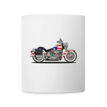 Moto Patriot américaine avec drapeau - Mug blanc - blanc - Devant