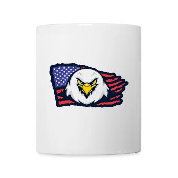 Amerikanischer Adler mit Flagge - Tasse - Weiß - Vorne