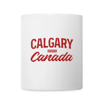 Calgary, Canada, Lettrage vintage - Mug blanc - blanc - Devant