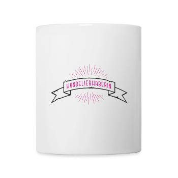 HUNDELIEBHABERIN Banderole - Tasse - Weiß - Vorne
