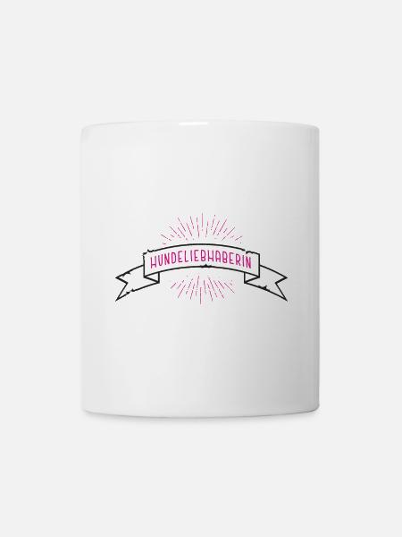 HUNDELIEBHABERIN Banderole - Tasse - Weiß