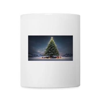 Winterlicher Weihnachtsbaum mit Geschenken - Tasse - Weiß - Vorne