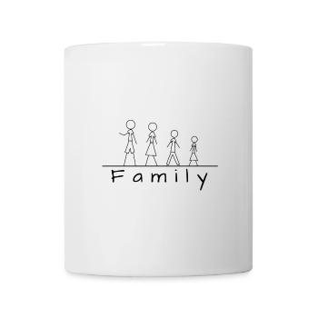 Famille de figurines en bâton - Mug blanc - blanc - Devant