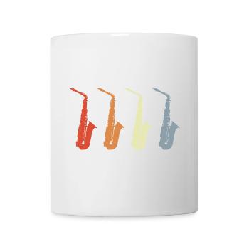 Modèles de saxophones vintage - Mug blanc - blanc - Devant