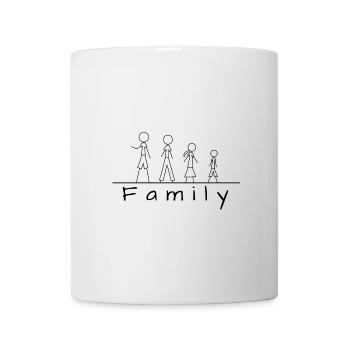Famille de figurines en bâton - Mug blanc - blanc - Devant