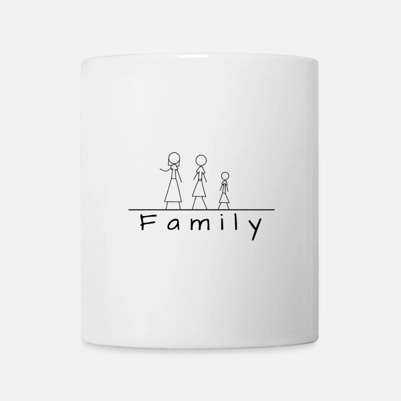 Famille de figurines en bâton - Mug blanc - blanc