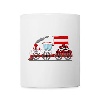 Österreich Flagge Fußball Eisenbahn - Tasse - Weiß - Vorne