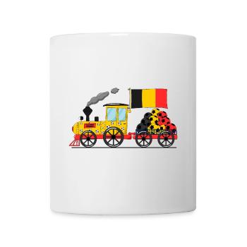 Belgien Flagge Fußball Eisenbahn - Tasse - Weiß - Vorne