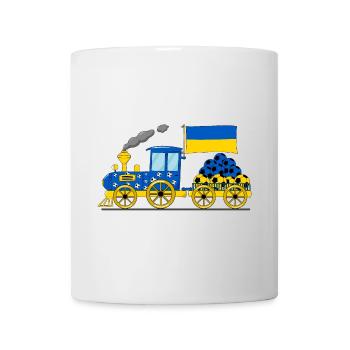 Ukraine Flagge Fußball Eisenbahn - Tasse - Weiß - Vorne