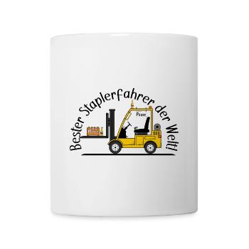 Staplerfahrer mit Bier beste Staplerfahrer - Tasse - Weiß - Vorne