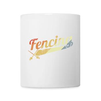 Fechten Vintage Look - Tasse - Weiß - Vorne