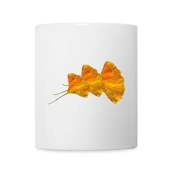 ginko blätter, blattmuster - Tasse - Weiß - Vorne