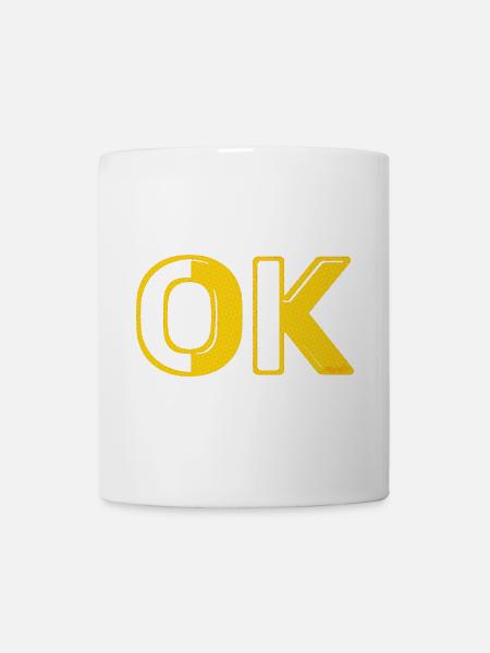 OK okay retro raster Buchstaben O.K. 70er vintage - Tasse - Weiß