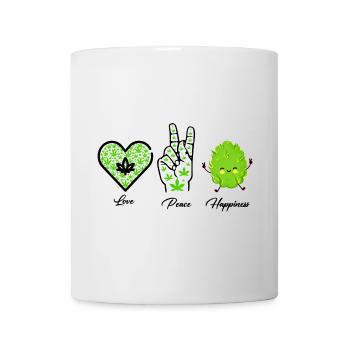 Love, Peace and Happiness - Tasse - Weiß - Vorne