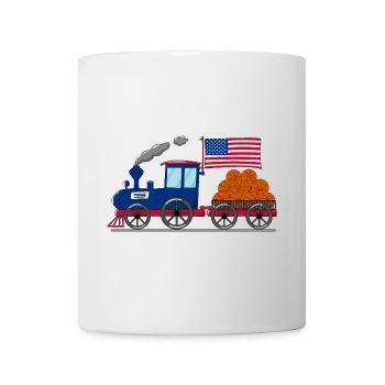Chemin de fer de basket-ball de drapeau des États-Unis - Mug blanc - blanc - Devant