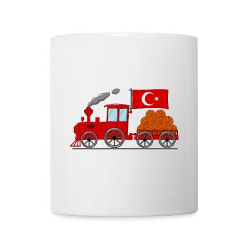 Chemin de fer de basket-ball de drapeau de Turquie - Mug blanc - blanc - Devant