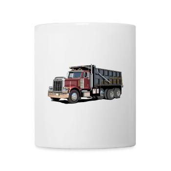 Camion à benne basculante, camion - Mug blanc - blanc - Devant