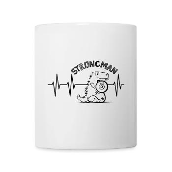 strongman heartbeat pulse dino weight training strength - Mug - white - Front