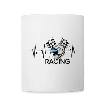 racing helmet pulse motorcycle heartbeat icon icon - Mug - white - Front