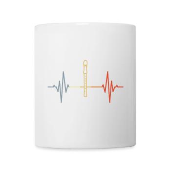 Flöte Herzschlag Retro - Tasse - Weiß - Vorne
