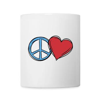 Herz Weltfrieden Peace Frieden Liebe Geschenkidee - Tasse - Weiß - Vorne