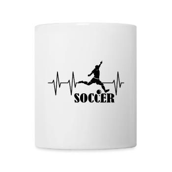 soccer Fußballspiieler Puls Herzschlag Fußball - Tasse - Weiß - Vorne