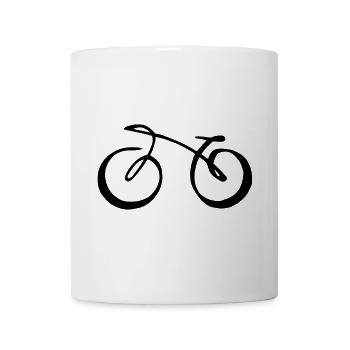 Sort minimalistisk cykel - Kop/krus - hvid - Foran