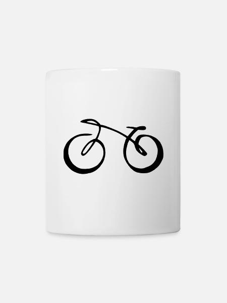 Schwarzes minimalistisches Fahrrad - Tasse - Weiß