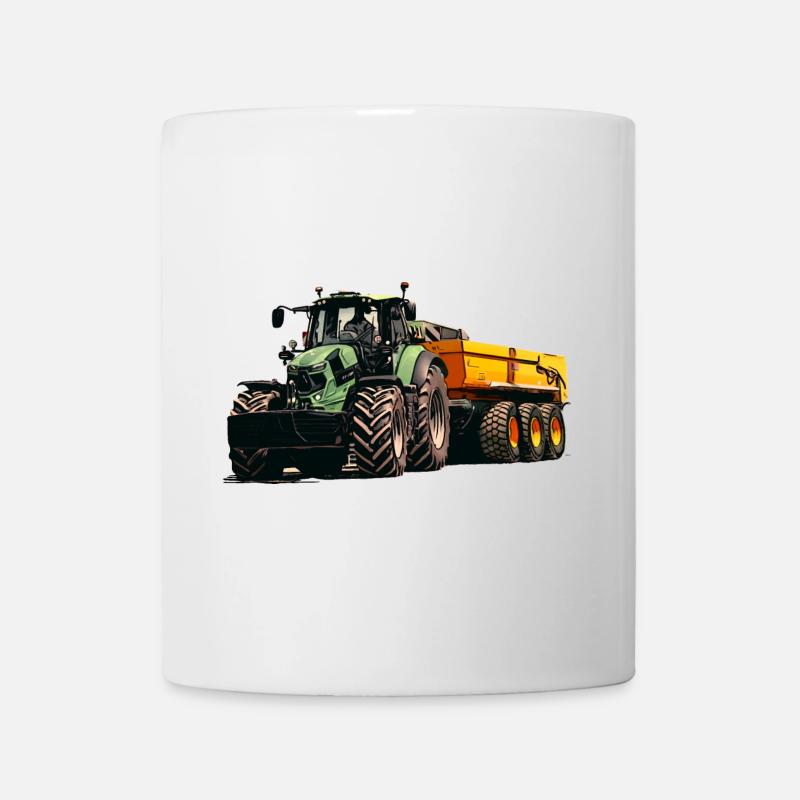 Deutz mit Anhänger Kipper - Tasse - Weiß