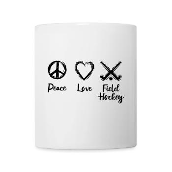 Frieden Liebe Hockey - Tasse - Weiß - Vorne