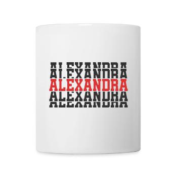 Alexandra t-shirt stacked text gift t-shirt - Mug - white - Front