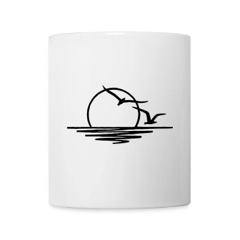 Soleil couchant (noir) - Mug blanc - blanc - Devant