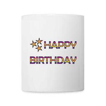 ANNIVERSAIRE. HAPPY BIRTHDAY - Mug blanc - blanc - Devant