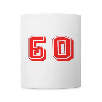 60. 60 JAHRE. 60-JÄHRIGES JUBILÄUM. 60. GEBURTSTAG. - Tasse - Weiß - Vorne
