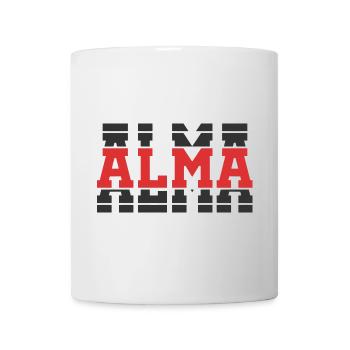 T-Shirt Alma T-Shirt Geschenkidee gestapelter Text - Tasse - Weiß - Vorne