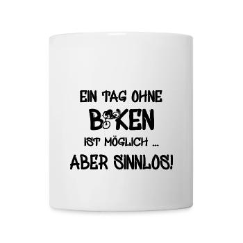 Biken - Spruch für Biker Fahrrad - Tasse - Weiß - Vorne