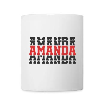 Amanda T-Shirt T-Shirt Geschenkidee gestapelter Text - Tasse - Weiß - Vorne
