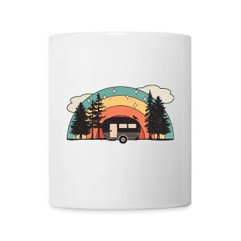 Retro Sonne Wohnwagen Wohnmobil Caravan Camping - Tasse - Weiß - Vorne